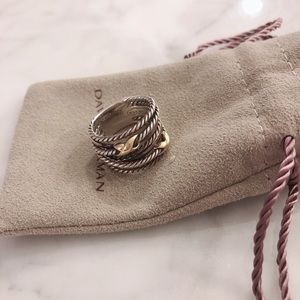 David Yurman double X crossover ring